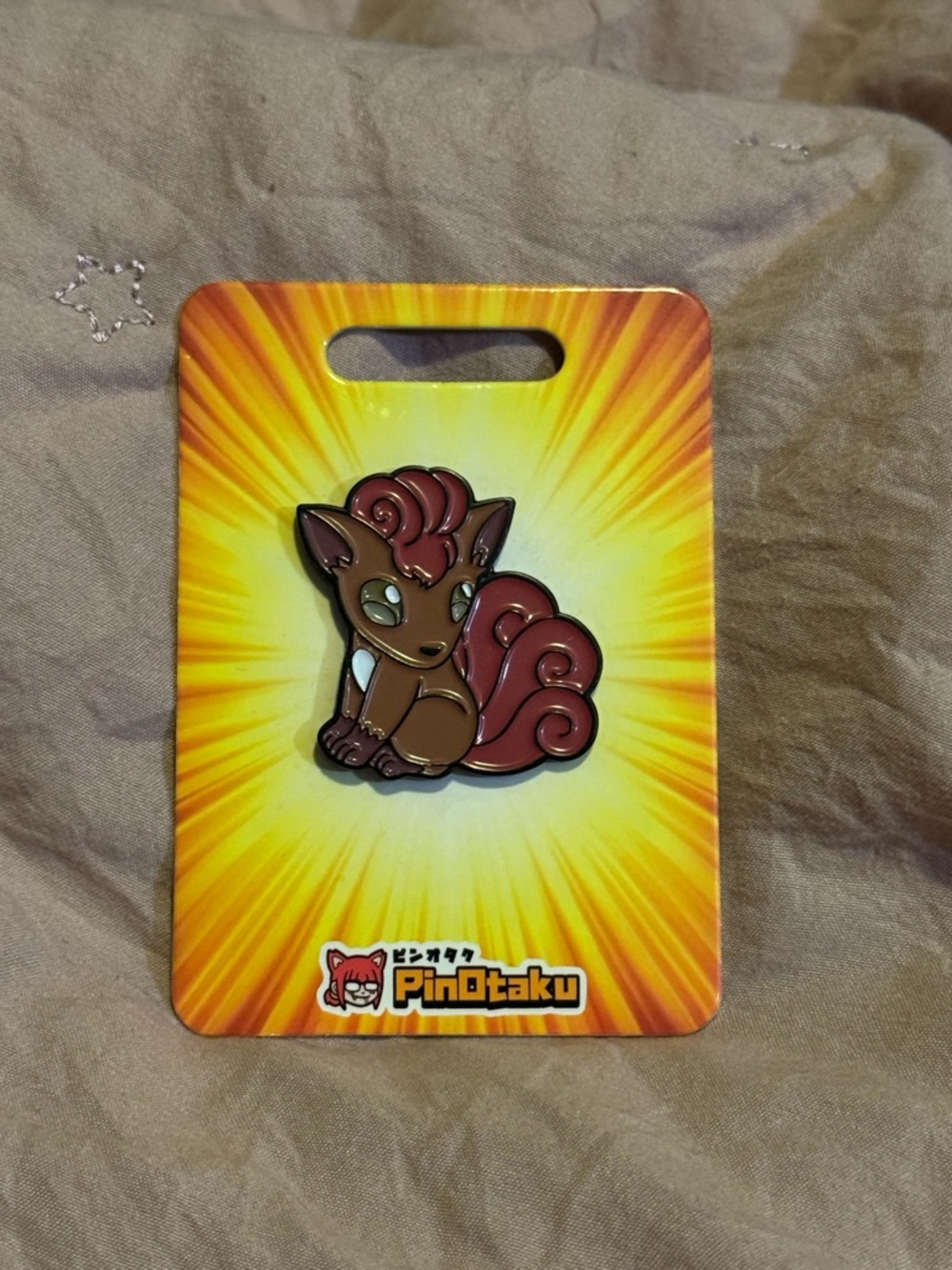 Pokemon Vulpix Enamel Pin - Brown & Red